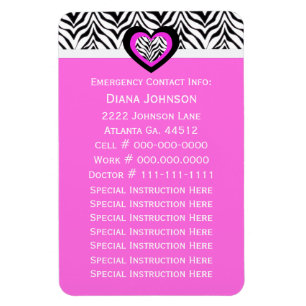 Noodcontact: Zebra Babysitter Premium Magnet Magneet