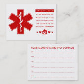 noodcontacten met huisdieren visitekaartje (Voorkant / Achterkant)