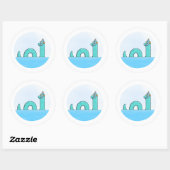 nooddruftig ronde sticker (Vel)