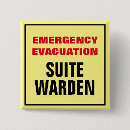 Noodevacuatie Brandweeroefening Vloer Suite Warden Vierkante Button 5,1 Cm