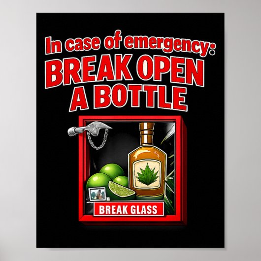 Noodfeestcrew grappige drinkgrap Emergency Poster (Voorkant)