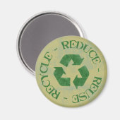 Noodgedwongen Reduce Reuse Recyclen Magnet (Voorkant / Achterkant)