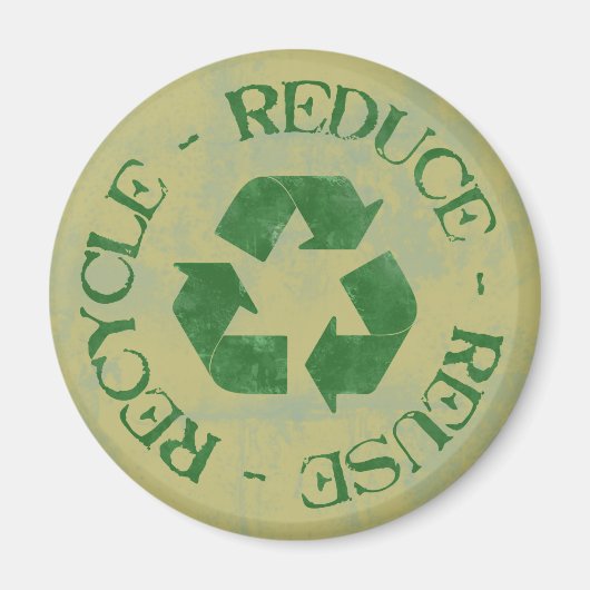 Noodgedwongen Reduce Reuse Recyclen Magnet (Voorkant)