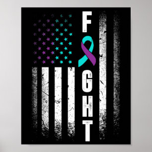 Noodgevecht Amerikaanse vlag Zelfmoord Preventie A Poster