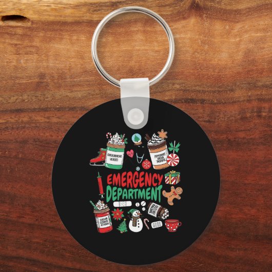 Noodhulp afdeling kerstpersoneel Ed Christmas M Sleutelhanger (Voorkant)