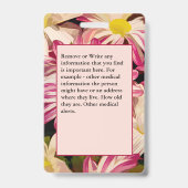 Noodhulp medische waarschuwing Aangepaste kaart Ka Badge (Achterkant)