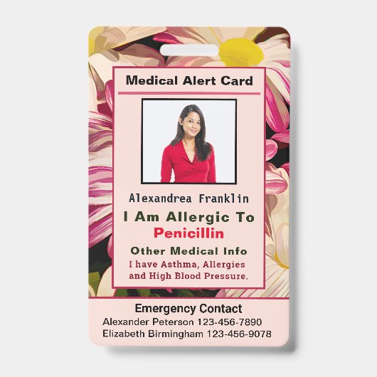 Noodhulp medische waarschuwing Aangepaste kaart Ka Badge (Voorzijde)