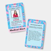 Noodhulp medische waarschuwing Aangepaste kaart Ka Badge (Voor- en achterkant)