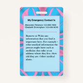 Noodhulp medische waarschuwing Aangepaste kaart Ka Badge (Achterkant)