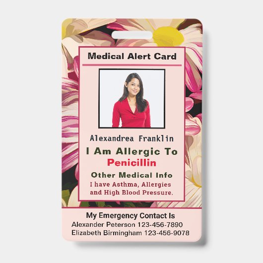 Noodhulp medische waarschuwing Aangepaste kaart Ka Badge (Voorzijde)