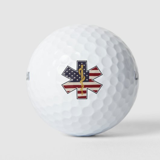 Noodhulp van medisch personeel: Amerikaanse vlag - Golfballen (Voorkant)