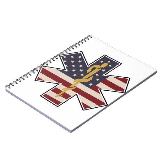 Noodhulp van medisch personeel: Amerikaanse vlag - Notitieboek (Linkerzijde)