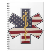 Noodhulp van medisch personeel: Amerikaanse vlag - Notitieboek (Voorkant)
