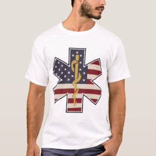 Noodhulp van medisch personeel: Amerikaanse vlag - T-shirt