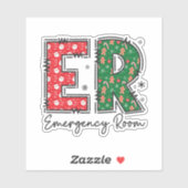 Noodhulp Verpleegster Kerstmis, ER Crew Sticker (Vel)