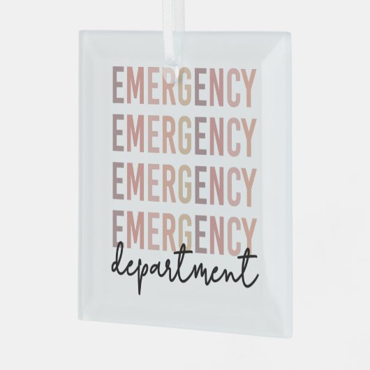 Noodhulpafdeling | ER Zuster | ER Tech Glas Ornament (Voorkant links)