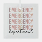 Noodhulpafdeling | ER Zuster | ER Tech Glas Ornament (Voorkant)