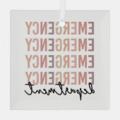 Noodhulpafdeling | ER Zuster | ER Tech Glas Ornament (Achterkant)