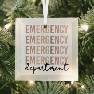 Noodhulpafdeling ER Zuster ER Tech Glas Ornament