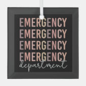 Noodhulpafdeling | ER Zuster | ER Tech Glas Ornament (Voorkant)