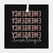 Noodhulpafdeling | ER Zuster | ER Tech Glas Ornament (Achterkant)