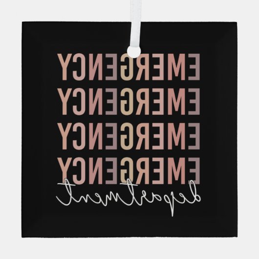 Noodhulpafdeling | ER Zuster | ER Tech Glas Ornament (Achterkant)