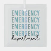 Noodhulpafdeling | ER Zuster | ER Tech Glas Ornament (Voorkant)