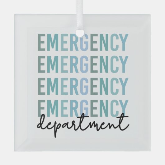 Noodhulpafdeling | ER Zuster | ER Tech Glas Ornament (Voorkant)