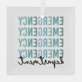 Noodhulpafdeling | ER Zuster | ER Tech Glas Ornament (Achterkant)