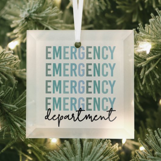 Noodhulpafdeling | ER Zuster | ER Tech Glas Ornament (Insitu)