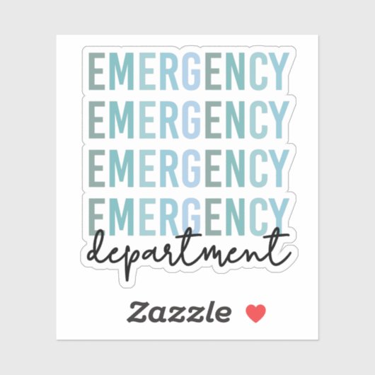 Noodhulpafdeling | ER Zuster | ER Tech Sticker (Vel)