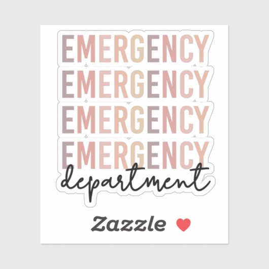 Noodhulpafdeling | ER Zuster | ER Tech Sticker (Vel)