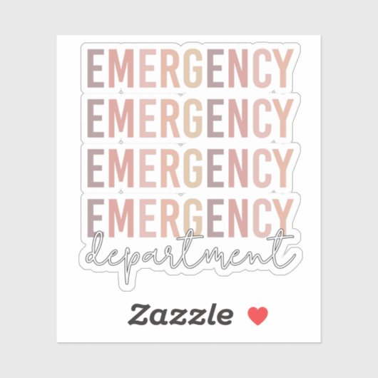 Noodhulpafdeling | ER Zuster | ER Tech Sticker (Vel)