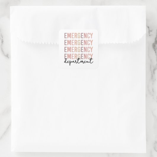 Noodhulpafdeling | ER Zuster | ER Tech Vierkante Sticker (Tas)