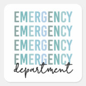 Noodhulpafdeling | ER Zuster | ER Tech Vierkante Sticker (Voorkant)