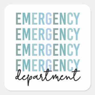 Noodhulpafdeling   ER Zuster   ER Tech Vierkante Sticker