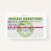 NoodID Medische kaart Badge (Achterkant)