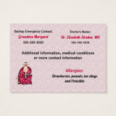 Noodinformatie Kaarten voor kinderen Brief G Visitekaartje (Achterkant)