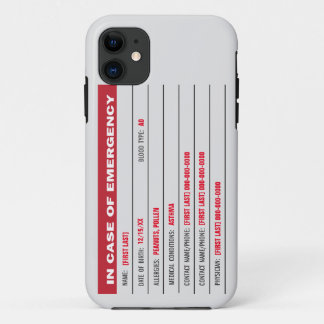 Noodinformatie met toegevoegde tekst Case-Mate iPhone case