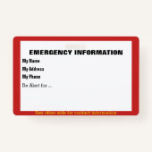 Noodinformatiekaart Badge (Voorkant)