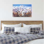  noodkaart voor het nationale park Denali Canvas Afdruk (Insitu (Slaapkamer))