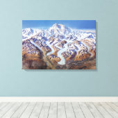  noodkaart voor het nationale park Denali Canvas Afdruk (Insitu (Houten vloer))