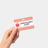 Noodkaart voor maïsallergie badge (Handheld)