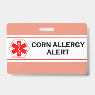 Noodkaart voor maïsallergie badge