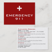 Noodkaarten Contactkaartje (Voorkant / Achterkant)