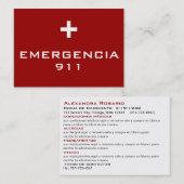 Noodkaarten Visitekaartje (Voorkant / Achterkant)