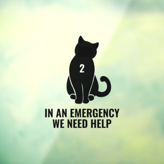 Noodkat-decal, we hebben hulp nodig bij huisdieren raamsticker (Vel 3)