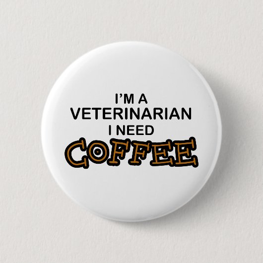Noodkoffie - dierenarts ronde button 5,7 cm (Voorkant)