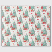 Noodkraker en kerstboom cadeaupapier (Vlak)