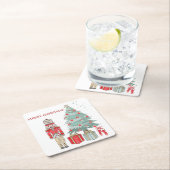 Noodkraker, kerstboom en cadeaus kartonnen onderzetters (Insitu)